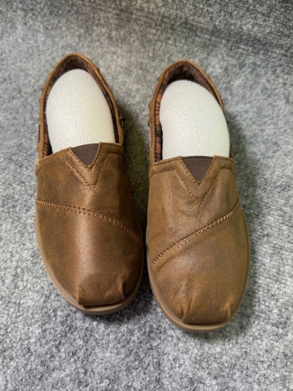 Bobs By Skechers Womens Size 6.5 Brown Memory Foam Slip-On Flats